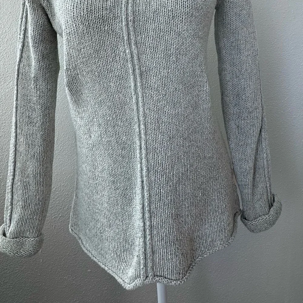 DKNY Jeans Sweater Mock Turtleneck Preppy Gray Knit Top SZ XS